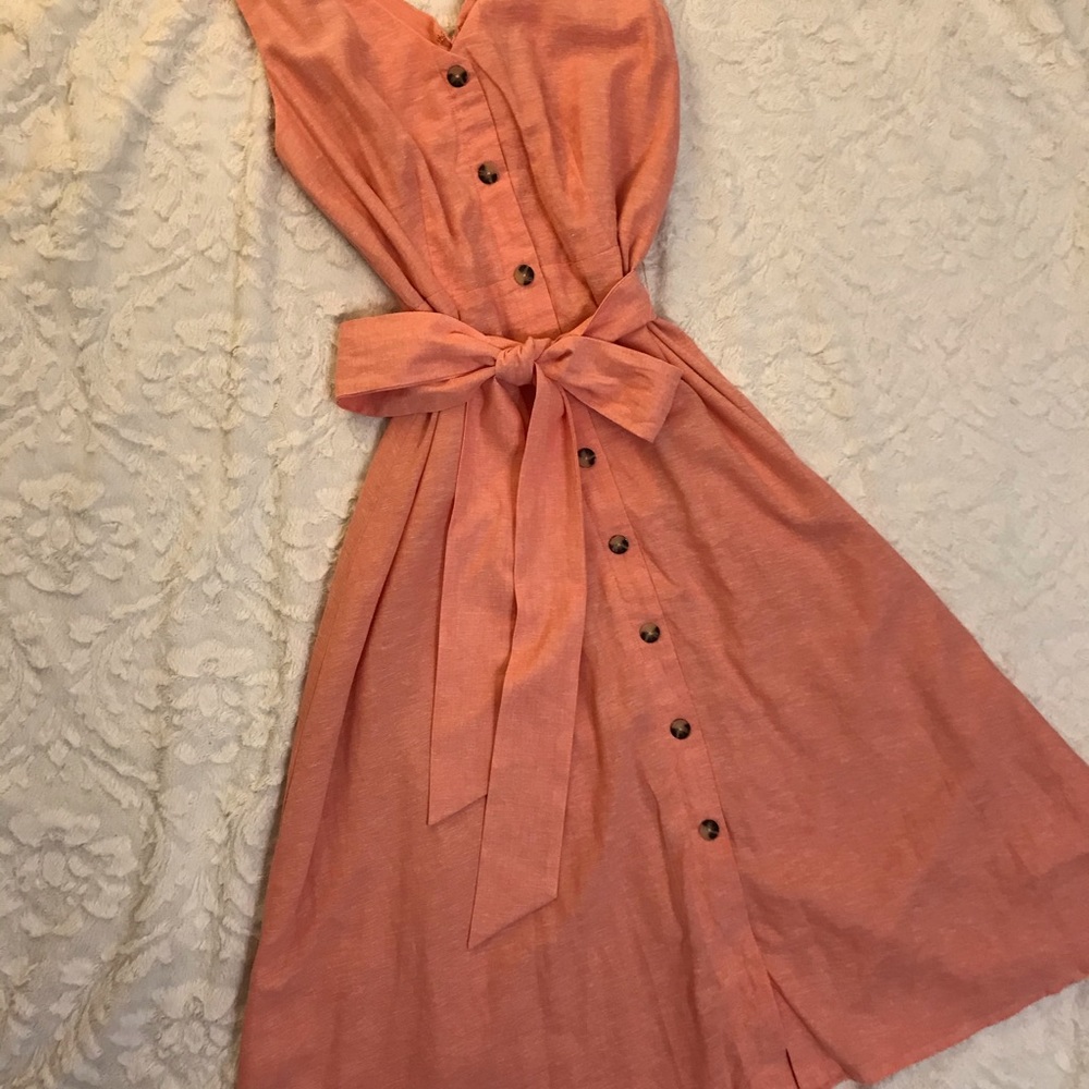 Peach dress with bow